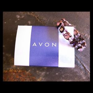 Avon Amethyst Color Metal Stretch Bracelet